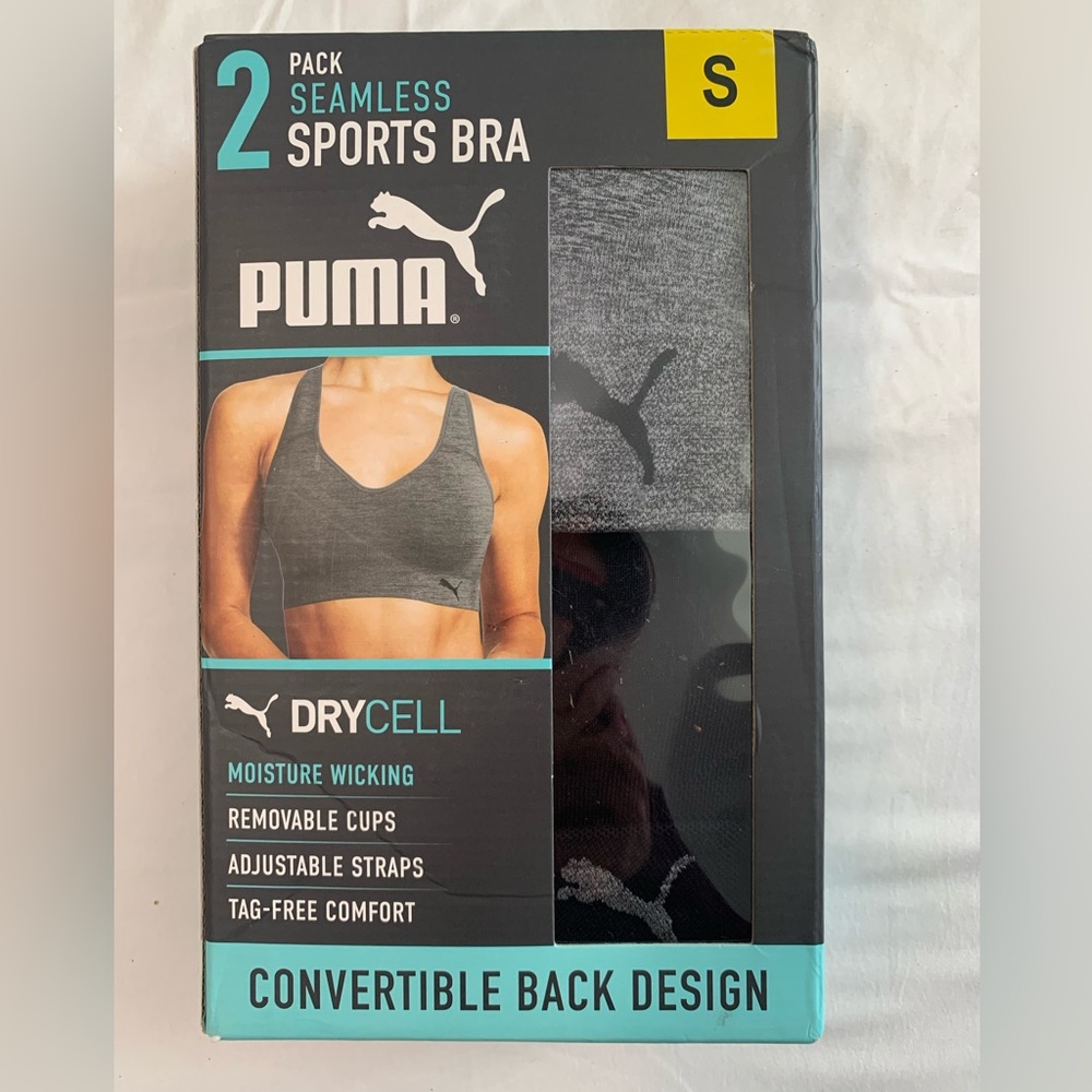 PUMA Gray/ Black Sports Bra 2-Pack